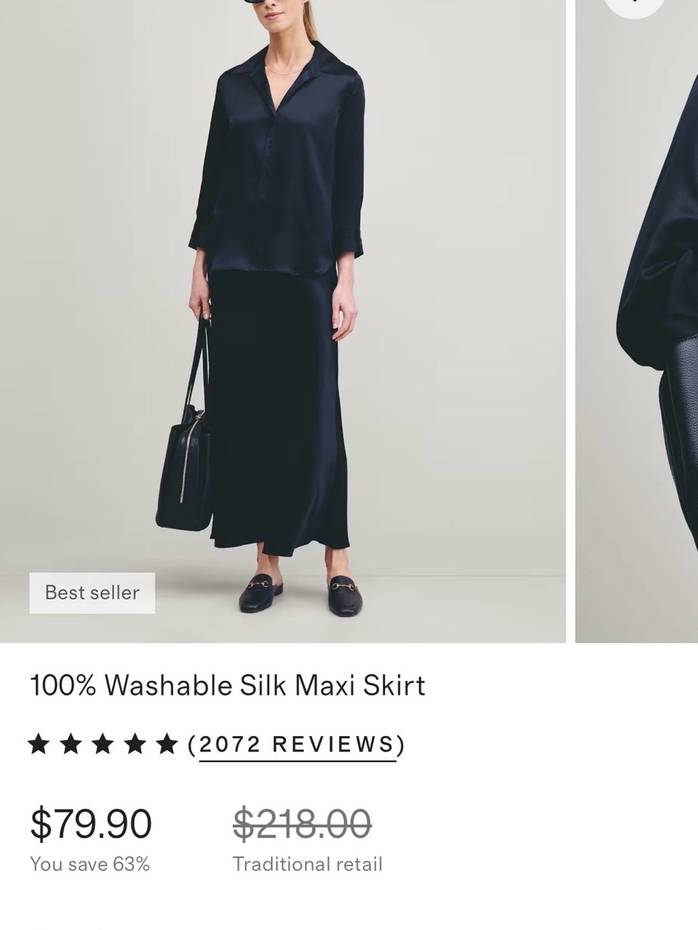 Quince 100% Silk Maxi Skirt - Picture 2 of 3